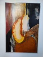 Acryl op paneel met jute. 65x95, Antiek en Kunst, Ophalen