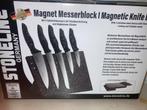 Magnetisch messenblok inc 5 messen, Huis en Inrichting, Keuken | Bestek, Ophalen of Verzenden, Rvs of Chroom