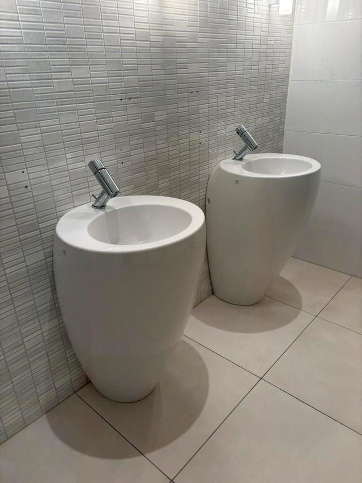 Alessi by Laufen waskommen + kranen, Doe-het-zelf en Verbouw, Sanitair, Zo goed als nieuw, Wastafel, Chroom, Ophalen