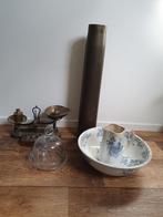 Antiek, koper, Weegschaal, huls, kaasstolp, lampetset, Antiek en Kunst, Ophalen