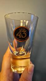 2 Licor 43 glazen (dik glas, met rode cirkel), Ophalen of Verzenden, Zo goed als nieuw