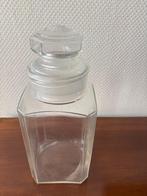 Antieke glazen snoeppot / voorraadpot met deksel. 35 cm., Ophalen of Verzenden