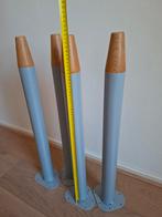 Zgan 4 uniek stevige stalen tafelpoten / Potlood / Nu € 25,-, Tafelpoot, 50 tot 100 cm, Rond, Ophalen of Verzenden