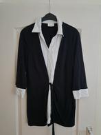 Leuke witte blouse met zwart vest in maat L XL / maat 42 44, Kleding | Dames, Maat 42/44 (L), Ophalen of Verzenden, Zo goed als nieuw