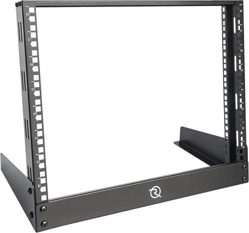 New RIVECO 8U 19" Open Frame Rack Floor/Desktop Mount, Computers en Software, Serverkasten, Gebruikt, Plaatstaal, Ophalen of Verzenden