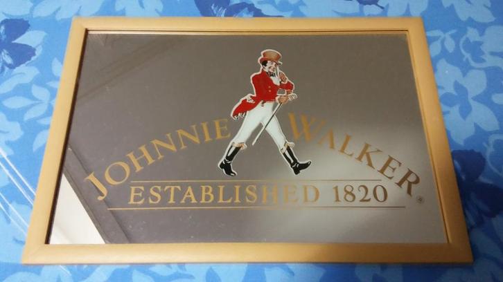 Johnnie Walker Established 1820 whisky spiegel reclame, Verzamelen, Merken en Reclamevoorwerpen, Gebruikt, Ophalen of Verzenden