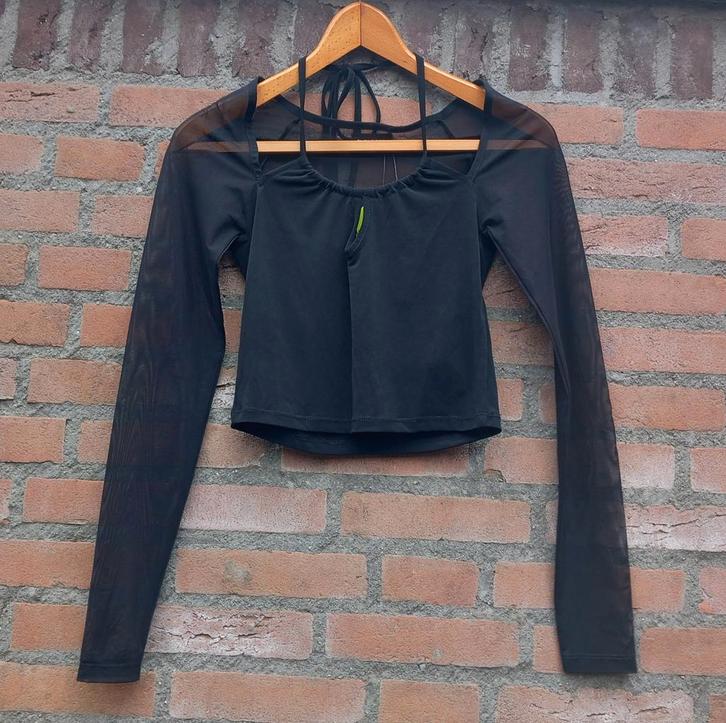 Zwarte sheer cropped top Even & Odd Maat M / 38, Kleding | Dames, Tops, Nieuw, Maat 38/40 (M), Zwart, Lange mouw, Ophalen of Verzenden