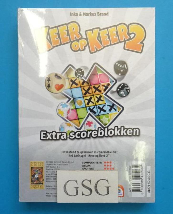 Keer op keer 2 scoreblok nr. 999-KEE06N-00, Hobby en Vrije tijd, Gezelschapsspellen | Overige, Nieuw, Ophalen