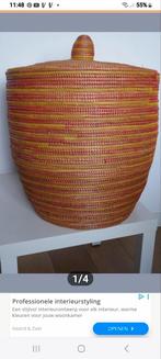 Grote Fairtrade Mand - Oranje & Geel, Ophalen, Mand, Rond, Zo goed als nieuw