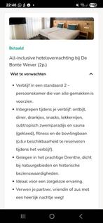 Hotelovernachting bonte wever all inclusive, Tickets en Kaartjes, Twee personen, 1 overnachting
