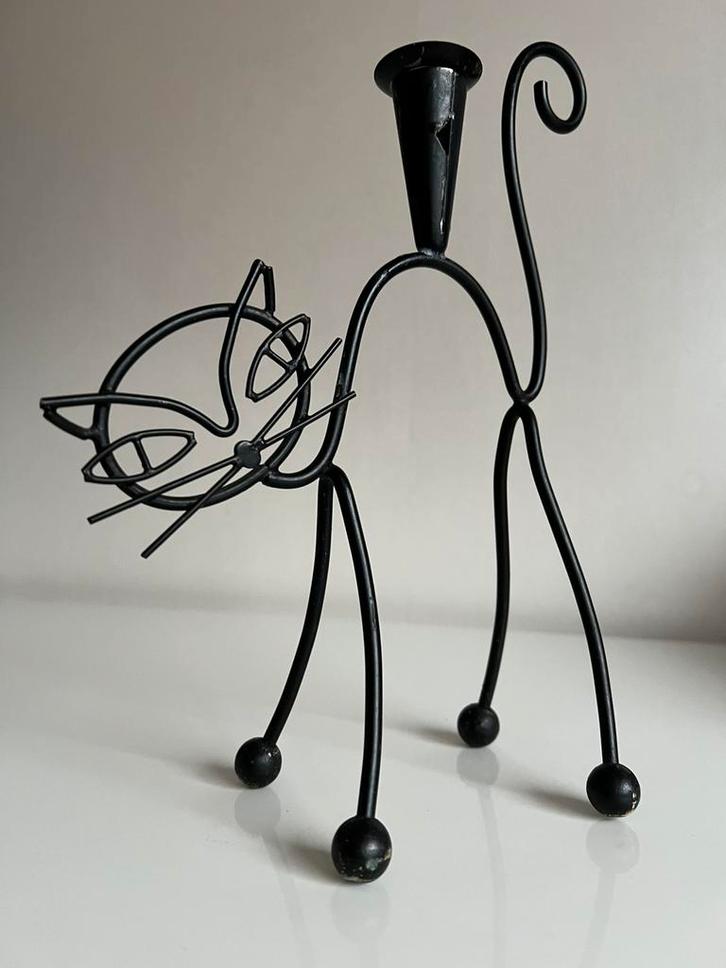 Zweeds Design Gunnar Ander Kaarsenstandaard Kat Hoge Rug 60s, Antiek en Kunst, Kunst | Designobjecten, Ophalen of Verzenden