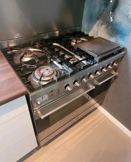 Boretti 90cm gasfornuis dubbele elc.oven, Witgoed en Apparatuur, Fornuizen, Gebruikt, Vrijstaand, Gas, 5 kookzones of meer, 90 tot 95 cm