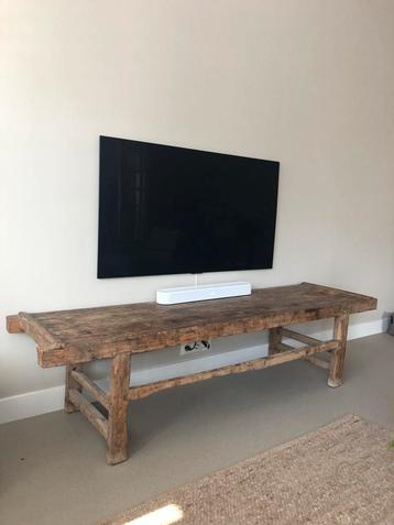 Oude houten landelijke tafel ( side tafel ) beschikbaar voor biedingen