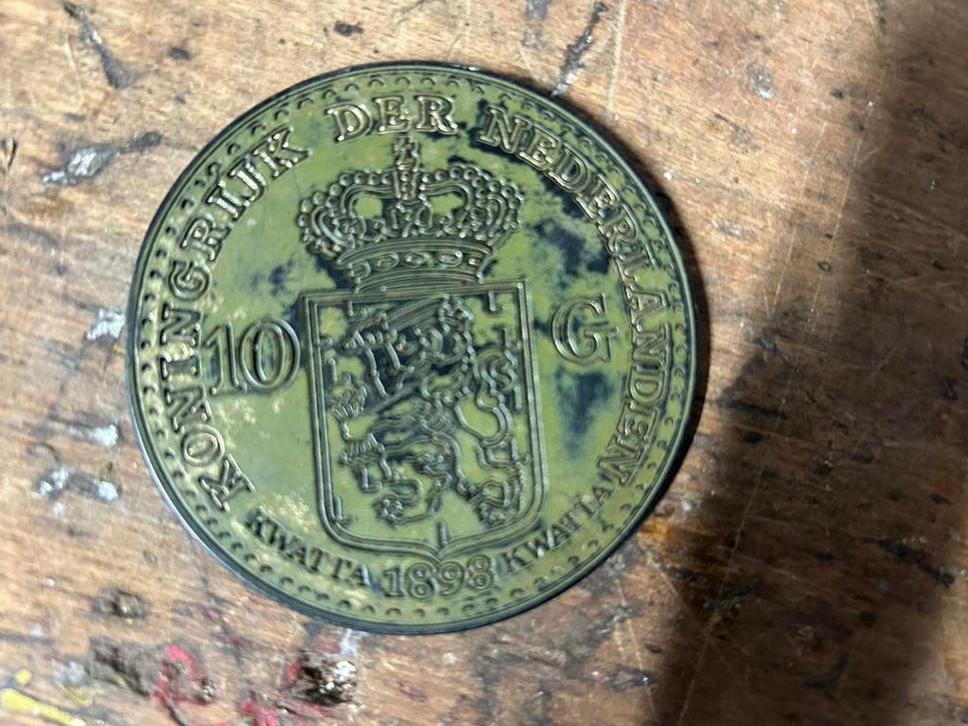 Houten kwatta munt, Ophalen of Verzenden