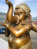 GROOT EN ZEER ZWAAR BRONZEN BEELD *** BOEDDHA *** GANESHA, Ophalen, Gepatineerd, Brons