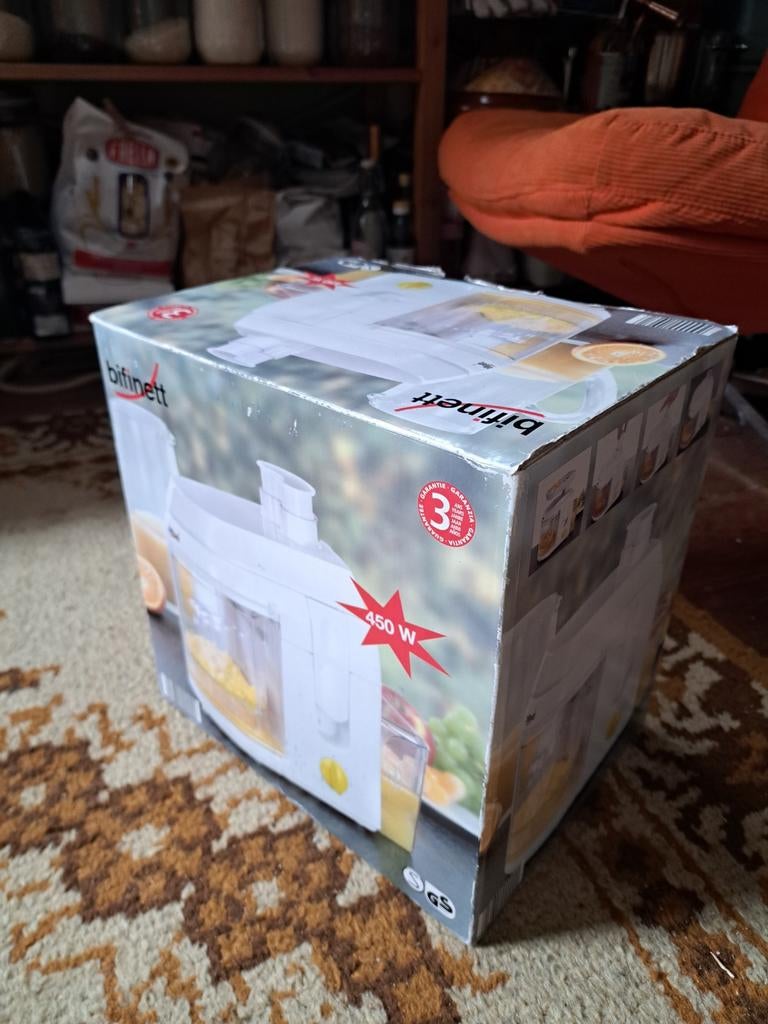 Bifinett sapcentrifuge 450W - Nieuw in verpakking, Ophalen of Verzenden, Nieuw, Elektrisch, Sapcentrifuge