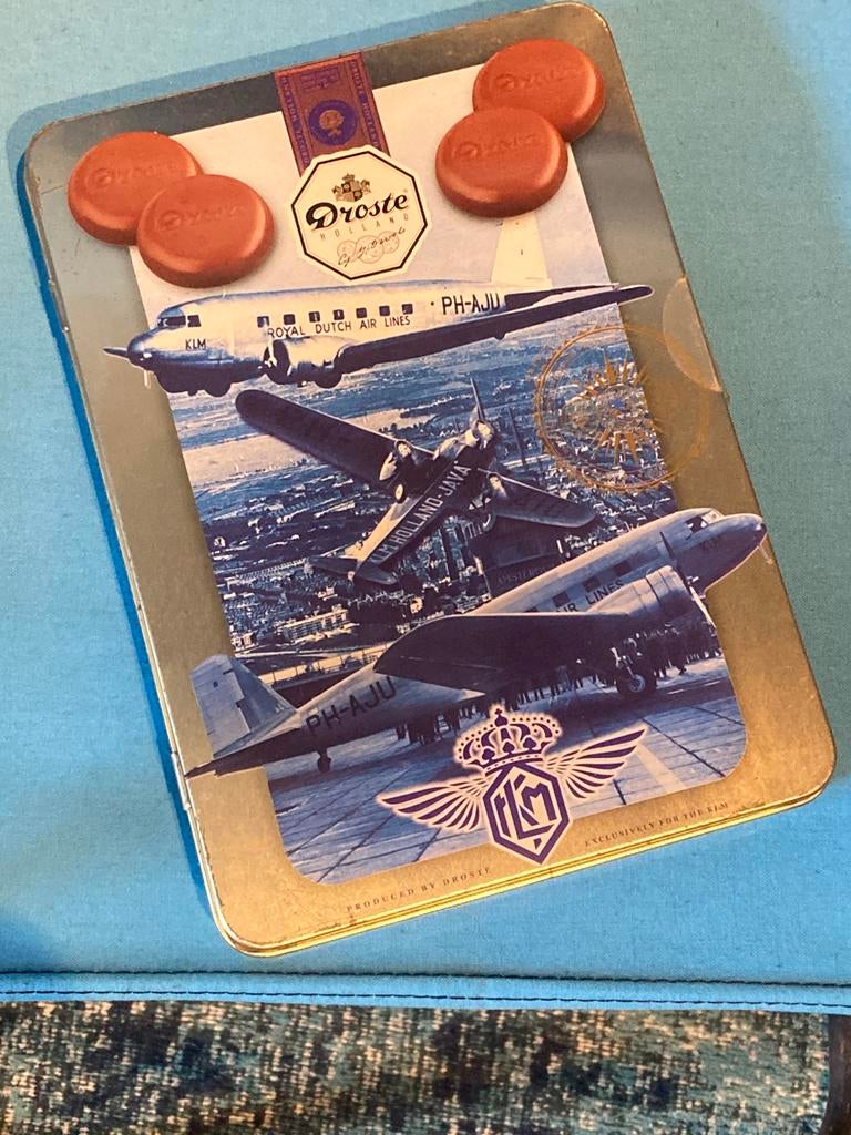 KLM Droste Chocolade Blik, Ophalen of Verzenden, Gebruikt, Overige typen