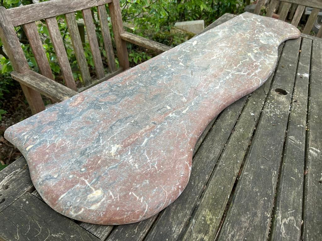 Sierlijk rood marmeren blad voor schouw of badkamer, Ophalen of Verzenden, Gebruikt, Vrijstaande haard