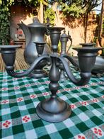 Vintage Tinnen Kandelaar - Vier Armig, Antiek en Kunst, Ophalen of Verzenden, Overige materialen