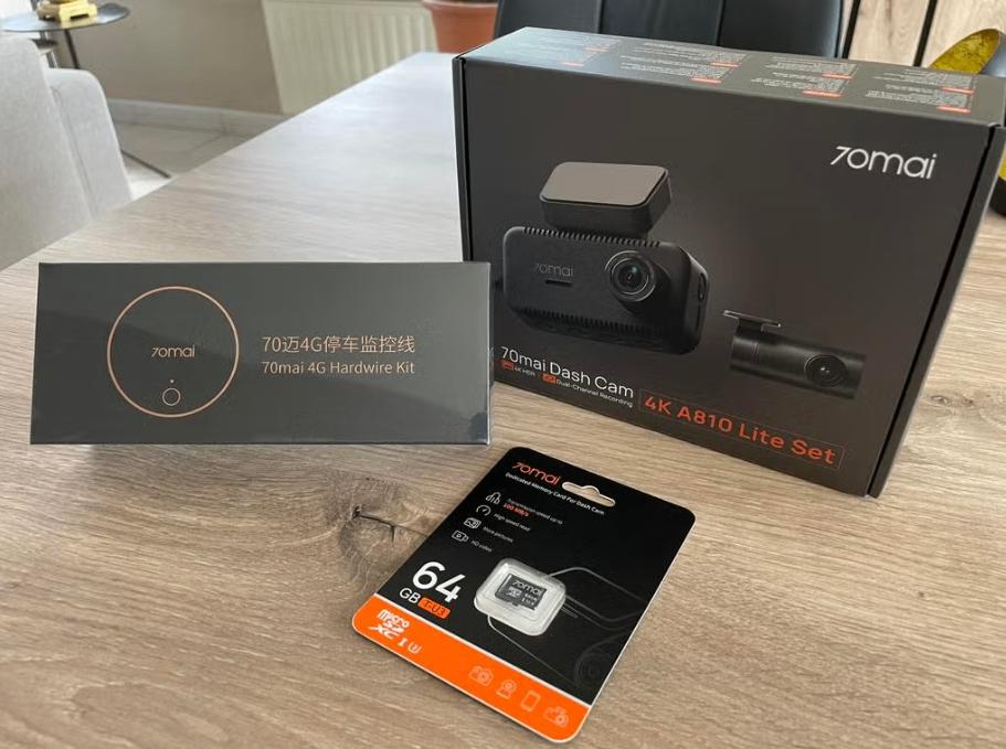 70mai A810 lite + NIEUWE 4G hardwire kit & 64Gb SD kaart, Auto diversen, Dashcams, Verzenden, Nieuw