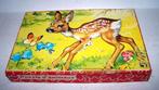 Prachtige jaren '50/'60 houten dierenpuzzle Bambi in doos., Ophalen of Verzenden