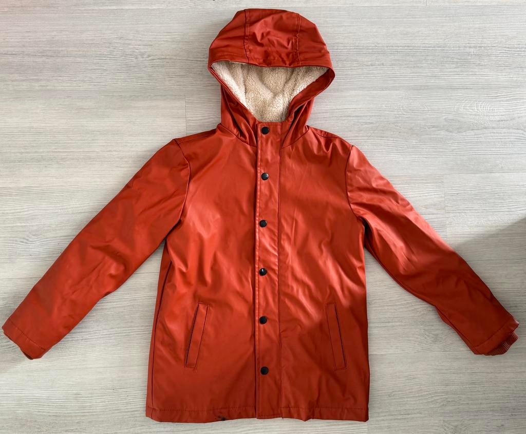 Hema regenjas maat 134/140 oranje, Ophalen of Verzenden, Gebruikt, Jongen of Meisje, Jas