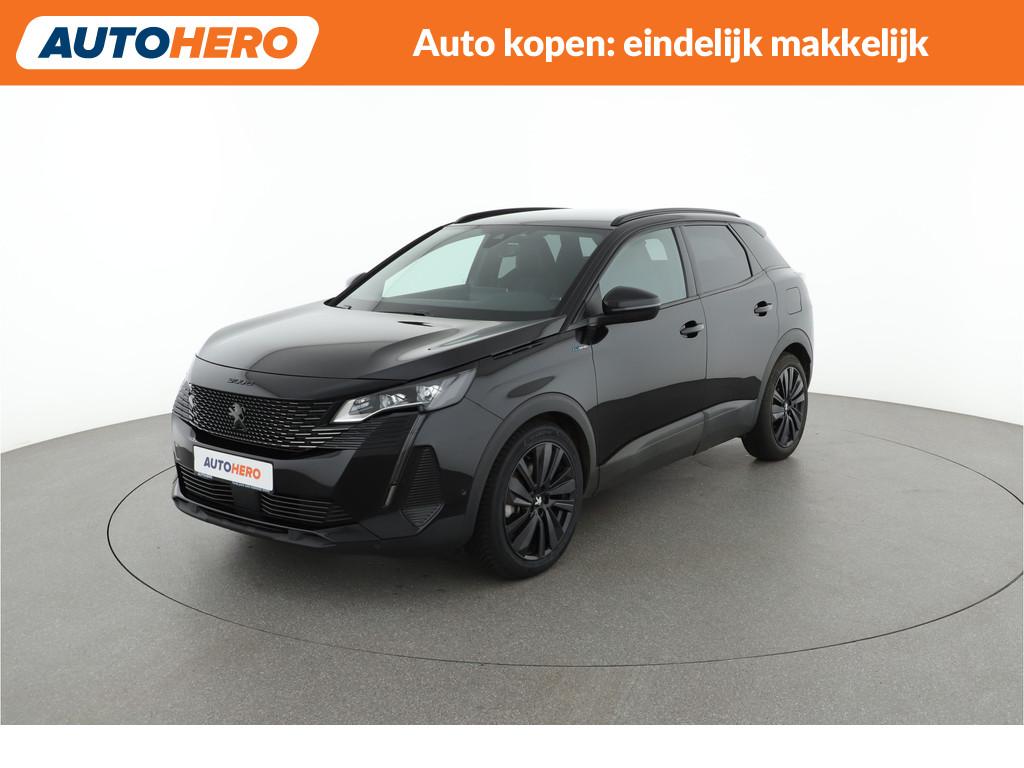 Peugeot 3008 1.6 HYbrid 225 GT |YR98414| (bj 2022), Met garantie (alle), Leder en Stof, Zwart, Hybride Elektrisch/Benzine