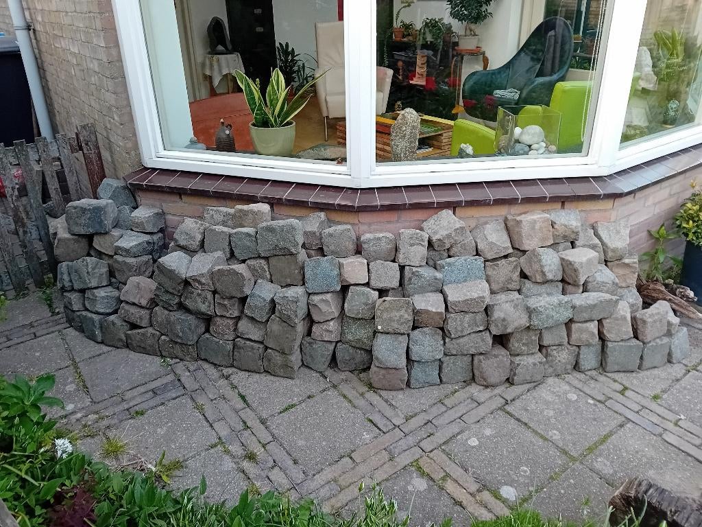 Kasseien, kinderkoppen, Tuin en Terras, Tegels en Klinkers, Ophalen, Gebruikt, Klinkers, Natuursteen