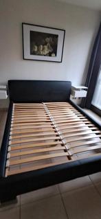 2 Persoons bed met lattenbodems, Ophalen, Zwart, Tweepersoons, Zo goed als nieuw