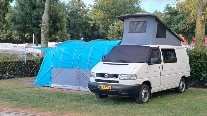 VW Transporter T4 2.5 TDI Camper met hefdak en luifel, Caravans en Kamperen, Campers, Particulier, tot en met 2, Buscamper of Camperbus