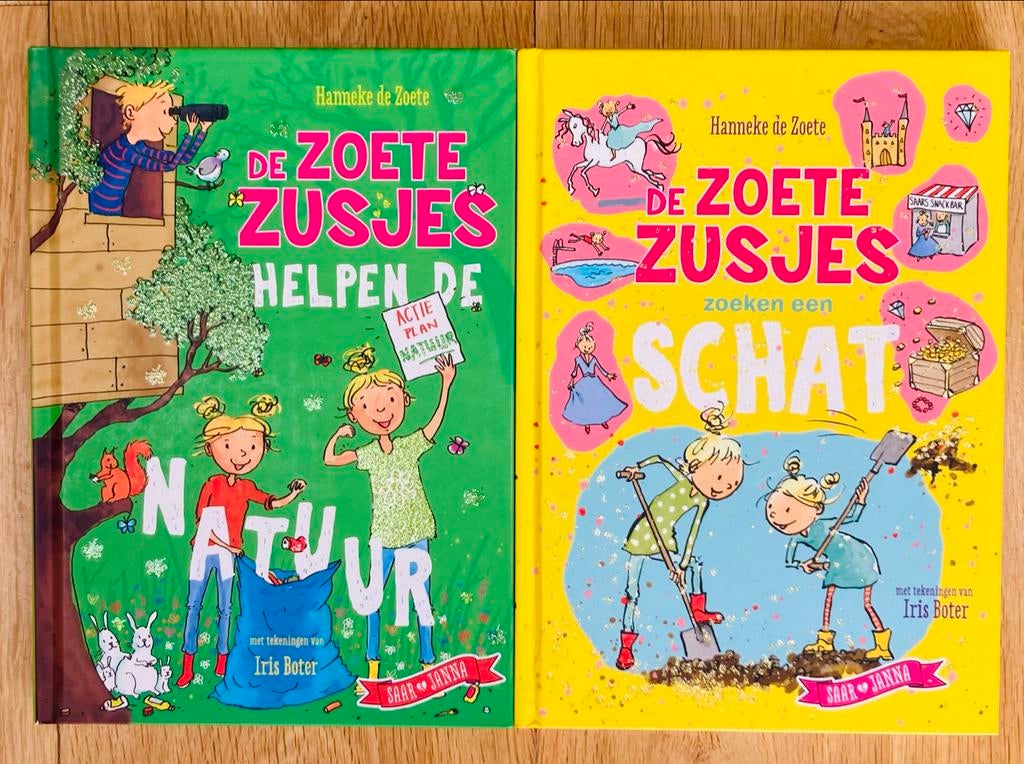 De Zoete Zusjes: Helpen de Natuur & Zoeken een Schat, Ophalen of Verzenden, Zo goed als nieuw, Fictie algemeen