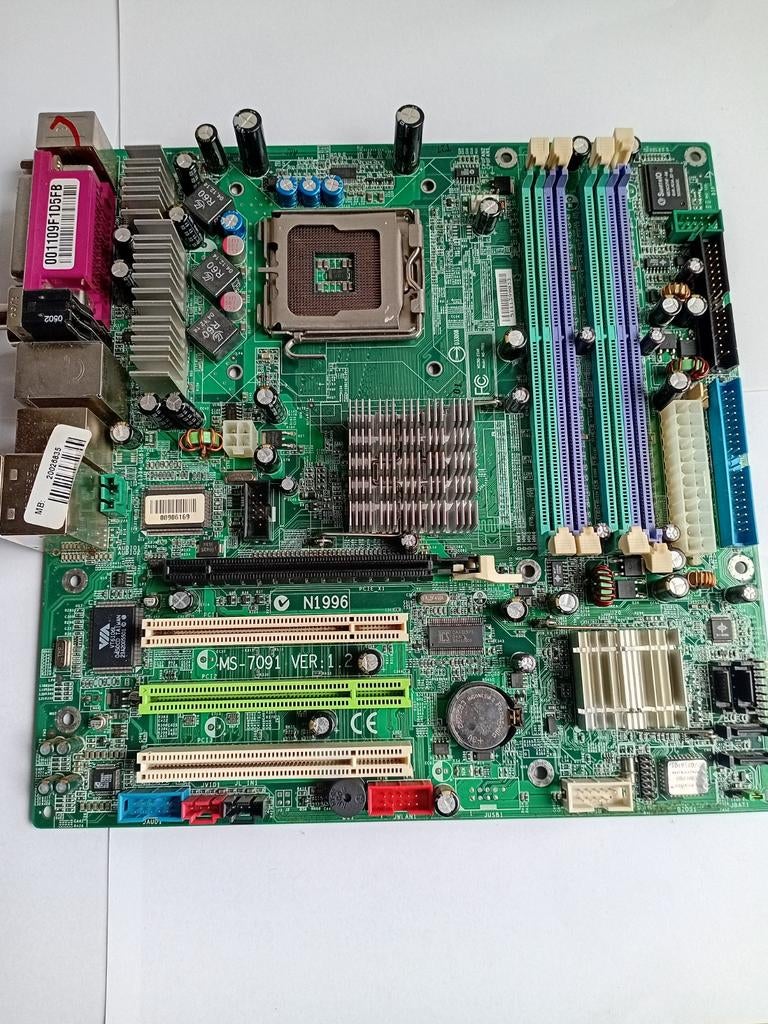 MSI MS-7091 VER 1.2 Moederbord Socket 775 DDR1, Computers en Software, Moederborden, Gebruikt, DDR, ATX, Intel