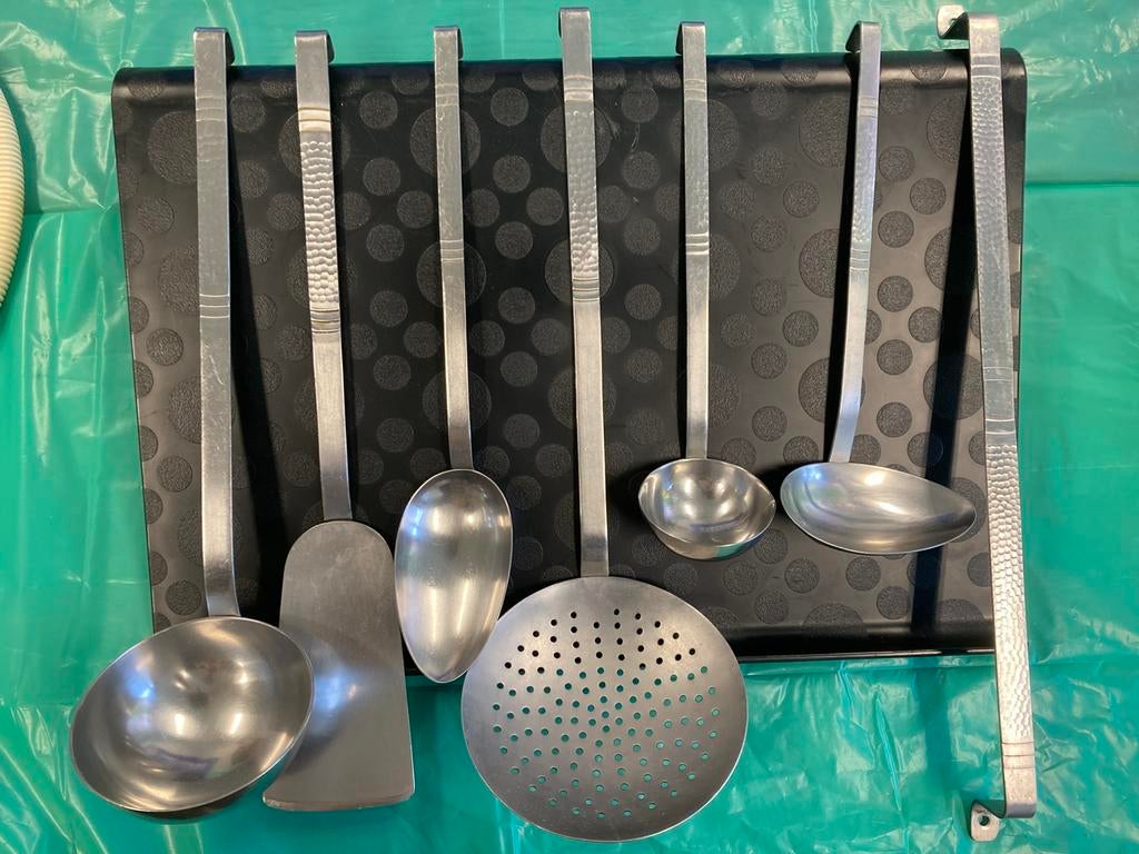Lepelrek compleet, vitage, Huis en Inrichting, Keuken | Bestek, Ophalen of Verzenden, Rvs of Chroom