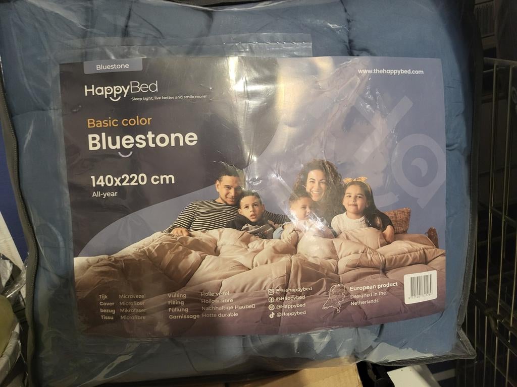 Happybed dekbed bluestone 140x220, Eenpersoons, Blauw, Nieuw, Ophalen of Verzenden