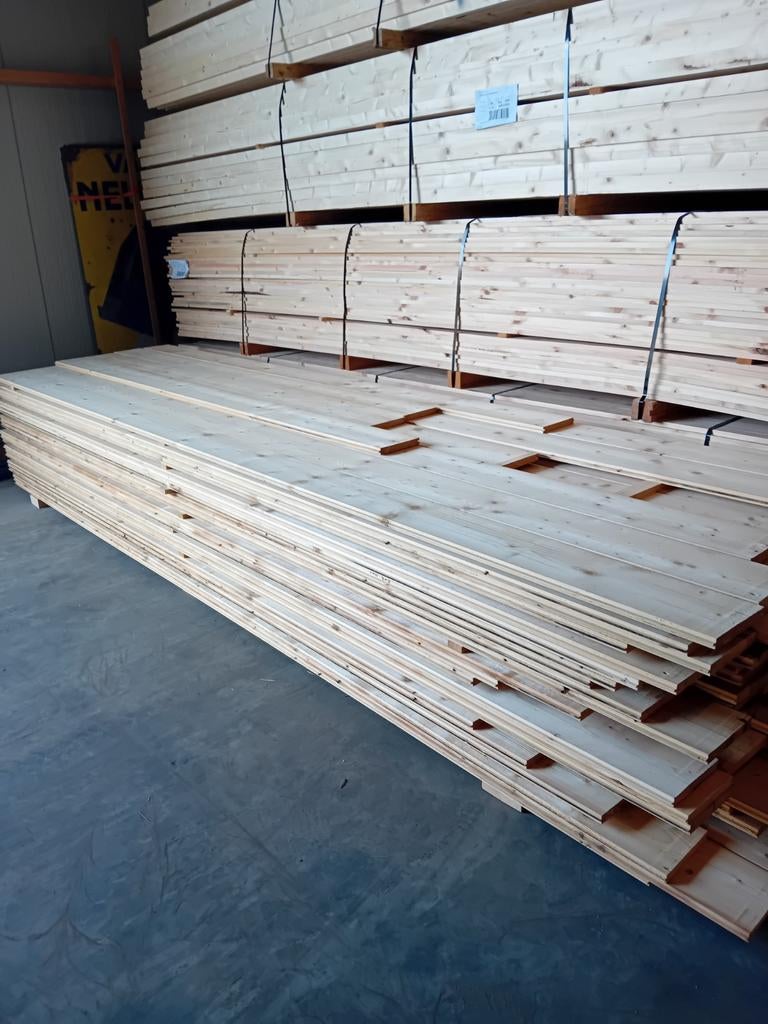 Vloerhout gezaagd uit gebruikte balken 18cm breed 24mm dik, Ophalen, Gebruikt, Vloerdelen of -planken, 10 m² of meer