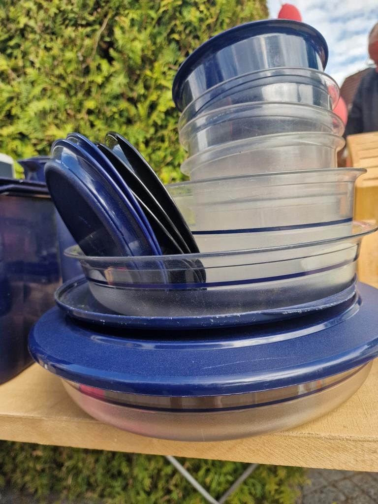 Tupperware eleganza.  Blank met donkerblauw, Ophalen of Verzenden, Gebruikt, Blauw, Overige typen
