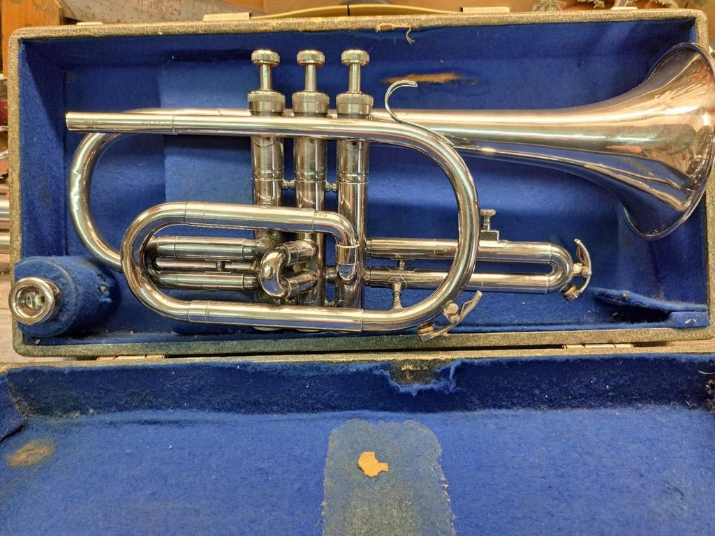 Cornet Schenkelaars, Muziek en Instrumenten, Blaasinstrumenten | Trompetten, Ophalen of Verzenden, Gebruikt, Overige typen