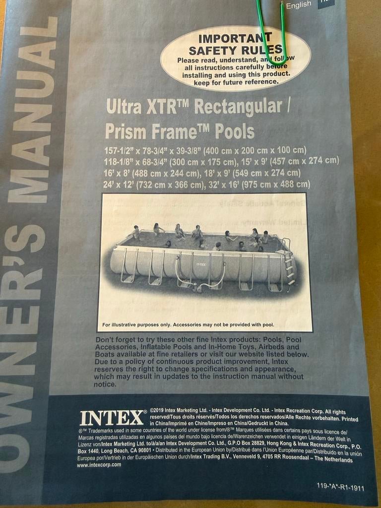 Intex Zwembad 4x2x1m - Slechts 2 Seizoenen Gebruikt, Tuin en Terras, Ophalen, 200 tot 300 cm, 80 tot 120 cm, Zo goed als nieuw