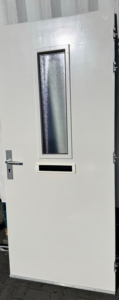 Voordeur 40mm dik met glas en veiligheidsbeslag, Doe-het-zelf en Verbouw, Deuren en Horren, Gebruikt, 80 tot 100 cm, 215 cm of meer