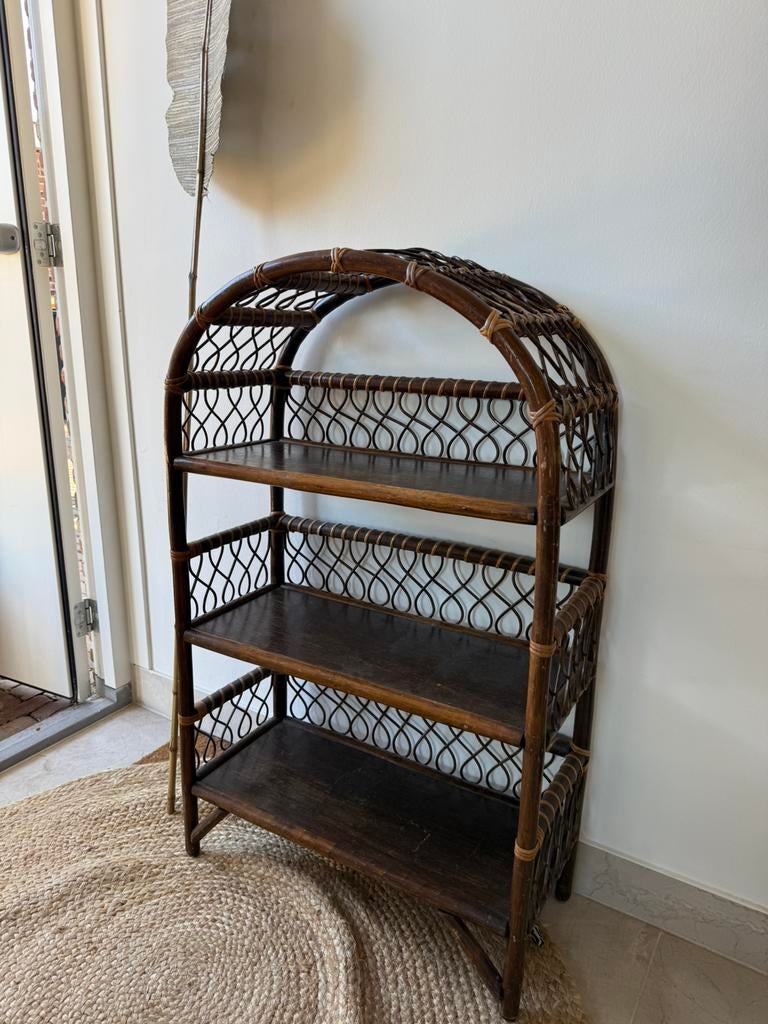 Leuke vintage boho kast van rotan jaren ‘60, Ophalen, Zo goed als nieuw