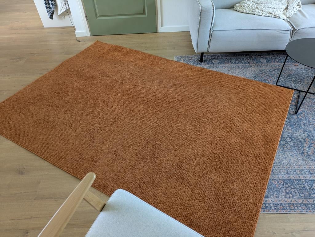 Bruin/oranje vloerkleed IKEA 170x240, Huis en Inrichting, Bruin, 150 tot 200 cm, 200 cm of meer, Ophalen of Verzenden