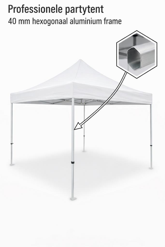 Professionele 3x3 Partytent - 40mm Hexagonaal Aluminium Fram, Tuin en Terras, Partytenten, Tentdiscount, Opvouwbaar, Partytent
