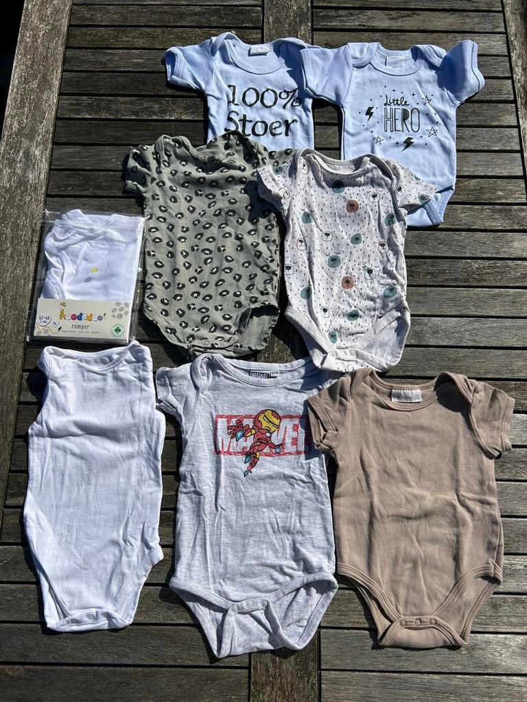 8x rompers jongen maat 62/68 – mix nieuw & gedragen, Ophalen of Verzenden, Zo goed als nieuw, Maat 62