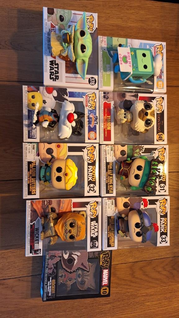 8x Funko Pop! + 1x Funko Pop! Pin - Nieuwstaat Collectie, Verzamelen, Poppetjes en Figuurtjes, Ophalen of Verzenden