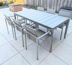 Tribu tuinset tafel met 6 stoelen Design, Ophalen, Gebruikt, 6 zitplaatsen, Rvs