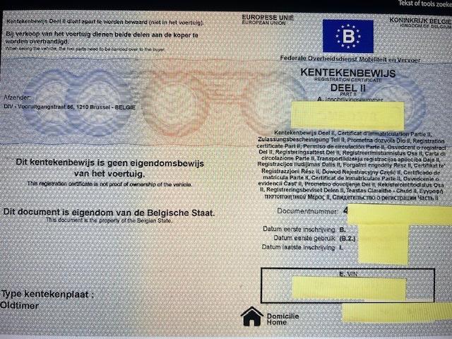 Belgisch Kenteken bewijs HD Panhead, Ophalen, Gebruikt