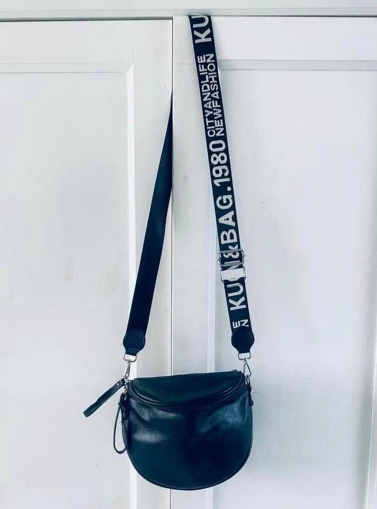 Stijlvolle  schoudertas met 2  draagriemen, Ophalen of Verzenden, Nieuw, Zwart, Overige merken