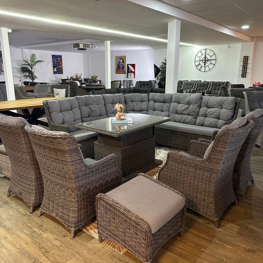 XXL loungeset / Tuinset — Hoekbank + 4 stoelen – Compleet!!, Tuin en Terras, Gebruikt, Verzenden, ., .