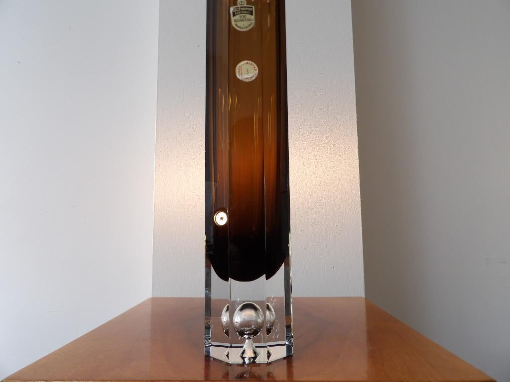 Scherer Sixties design Vaas, kristal/Fumee, Ophalen of Verzenden