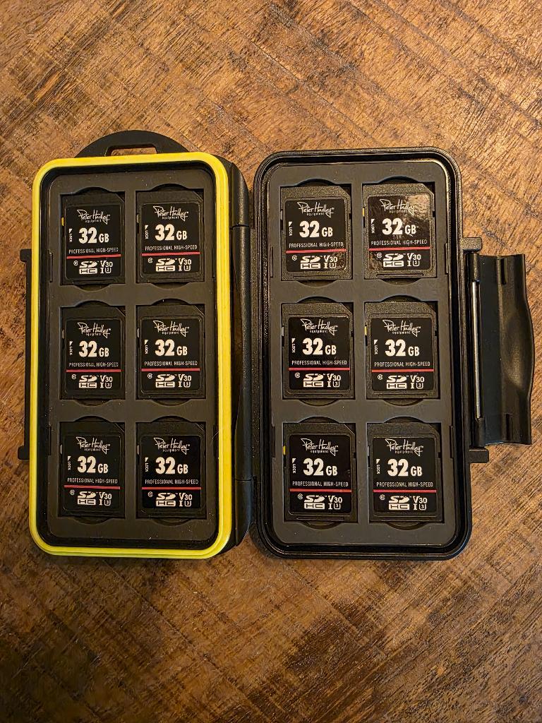 12 SD Cards Peter Hadley 32GB + Hard Case, SD, 32 GB, Nieuw, Ophalen of Verzenden